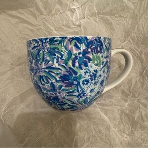 Lilly Pulitzer Floral Blue and Purple Ceramic Mug SET OF 2